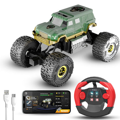 Cockatoo-Kids Trailblazer | 2WD Rechargeable Remote Control Car with Remote| Monster Truck Toy | 1200mAh Battery, Nitro Boost, Shock Absorber, BT Speaker, Fast USB Charge