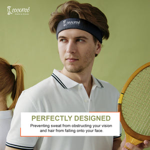 Cockatoo Cotton Sports Headband - detail shot