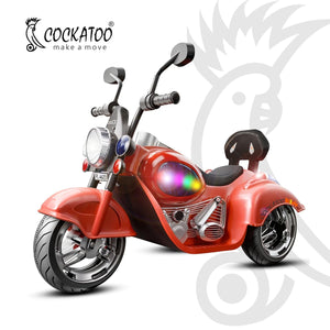 Cockatoo 7E Cruise| Electric Kids Police Bike| With Music & Multicolor LED | Kids EV for 2-8 Yrs | 4.5Hr-6Hr Ride with Foot Accelerator| Red
