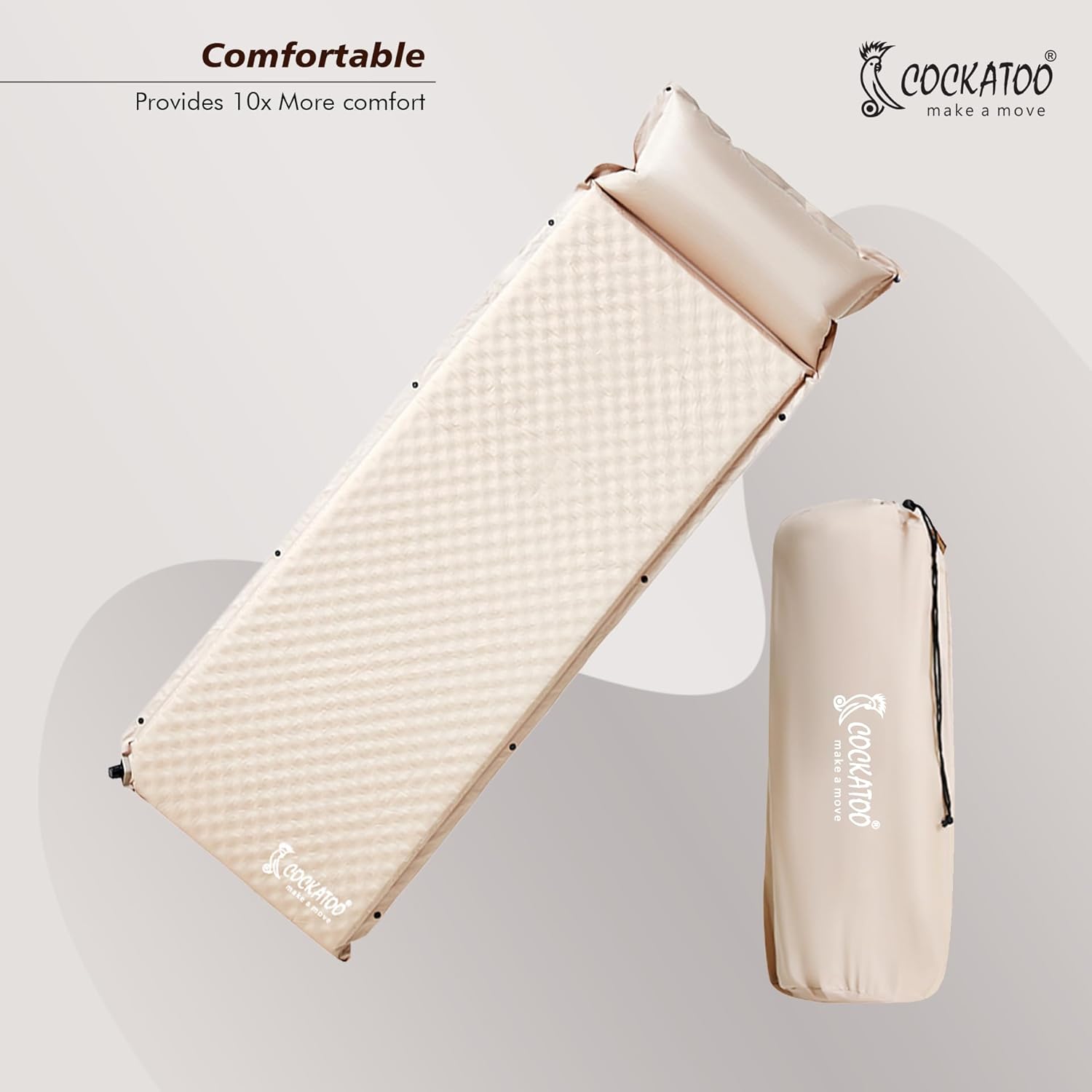 Cockatoo Quick Inflatable Back Seat Bed Ideal for Travel with Kids, Po