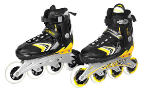 COCKATOO IS-05 Inline Adjustable Skates| ABEC 9 Bearing 90 mm Wheel | Yellow