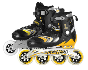 COCKATOO IS-05 Inline Adjustable Skates| ABEC 9 Bearing 90 mm Wheel | Yellow