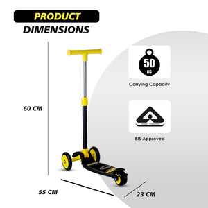 Cockatoo Rat & Cat Series Kick Scooter 3 to 10 Years | Kids Scooter with PVC Wheels & Rare Brakes| Black
