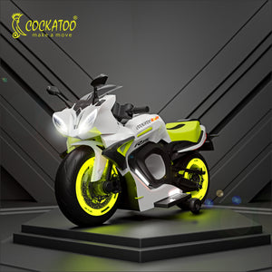Cockatoo R15 Cruise| EV Kids Bike With LED Wheels| Headlight| Speedometer|12V Battery for 4.5-6Hr Ride|