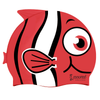 Cockatoo SC02 Rubber Swimming Cap for Kids| Kids Swimming Cap for Girls & Boys - Red Smiley