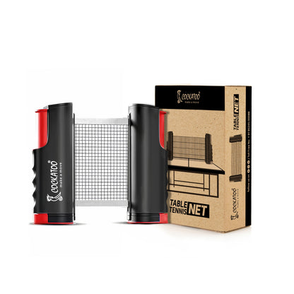 Cockatoo Table Tennis Adjustable Net| Spin Fit TT Net with Box -Red