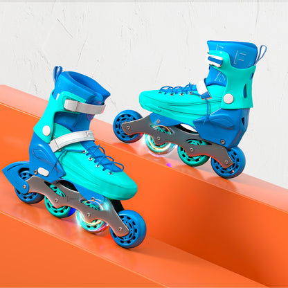Cockatoo Shadow Line Adjustable 4 Wheel LED Inline Skates| ABEC-7 Bearing Skating Shoes| With Lightning Wheel