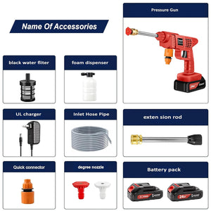Cockatoo CarShine1.0 | Rechargeable Pressure Washer Gun 21V Double Battery | Cordless High Pressure Cleaner