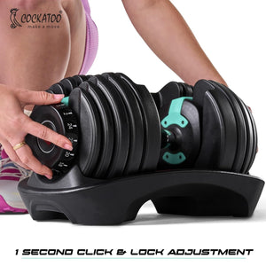 Cockatoo Adjustable Dumbbell 3 in 1 With Connecting Rod | Kettlebell |Single Piece
