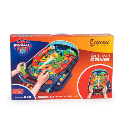 Cockatoo Multi-Sport Pinball Game for Kids & Family – All in 1 Sports Ground Tabletop Arcade Machine with Scoreboard and Spring Launcher| Age 3+ Yrs
