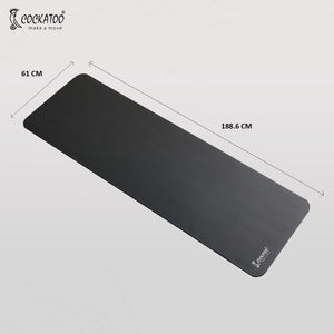 Cockatoo Yoga Mat 15mm For Men & Women| Anti Slip NBR Yoga Mat with Carrying Strap, Black