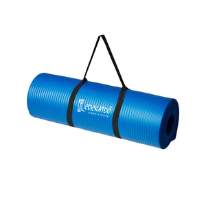 Cockatoo Yoga Mat 10mm For Men & Women| Anti Slip with Carrying Strap, Blue