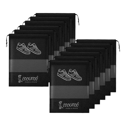 Cockatoo Shoe Bag for Travel & Storage| Travelling Shoe Storage Bag| Shoe Storage Organizer Bag - Pack of 12 Shoe Pouch