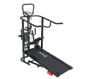 Cockatoo CMT02 Black Manual Home Treadmill | Manual Incline| Max User Weight 120 Kg| 4 Target Mode