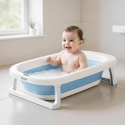 Cockatoo-Kids DripDrop, Foldable Baby Bath Tub| With Temperature Meter| Pillow & Soap Box