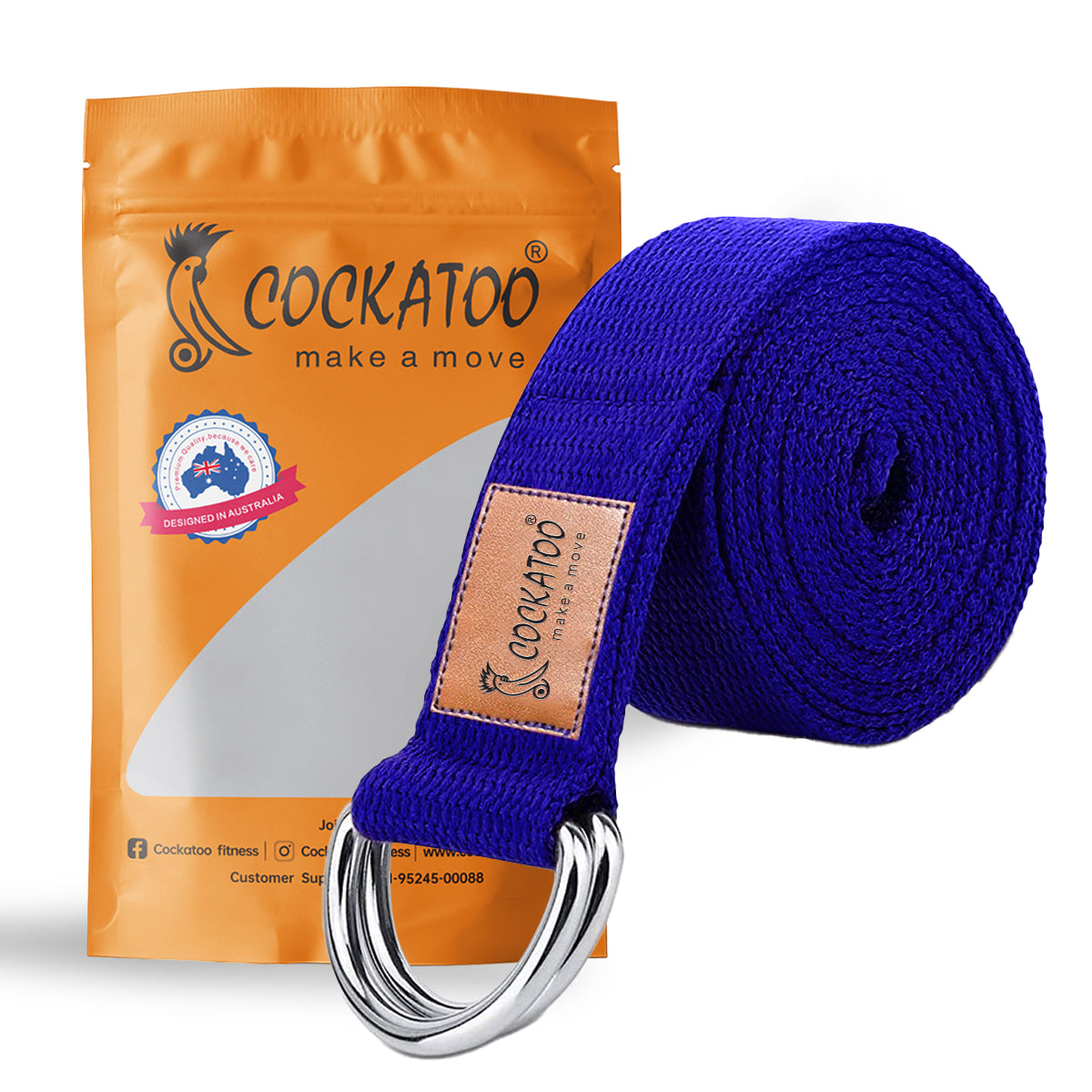 Cockatoo Yoga Belt for Women and Men - Yoga Strap for Stretching with