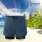 2 in 1 Men's Workout Running Shorts, Active Wear Men Shorts, Gym Shorts For Men, Color-Navy Blue