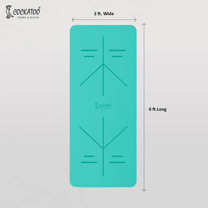 Cockatoo Premium 6 MM TPE Non Slip, Unrolls Flat Always, Sweat Absorbent Yoga Mat For Women and Men with Cover Bag