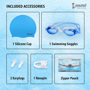 Cockatoo Swimming Set with Goggles, Ear Plugs & Nose Clip - detail shot
