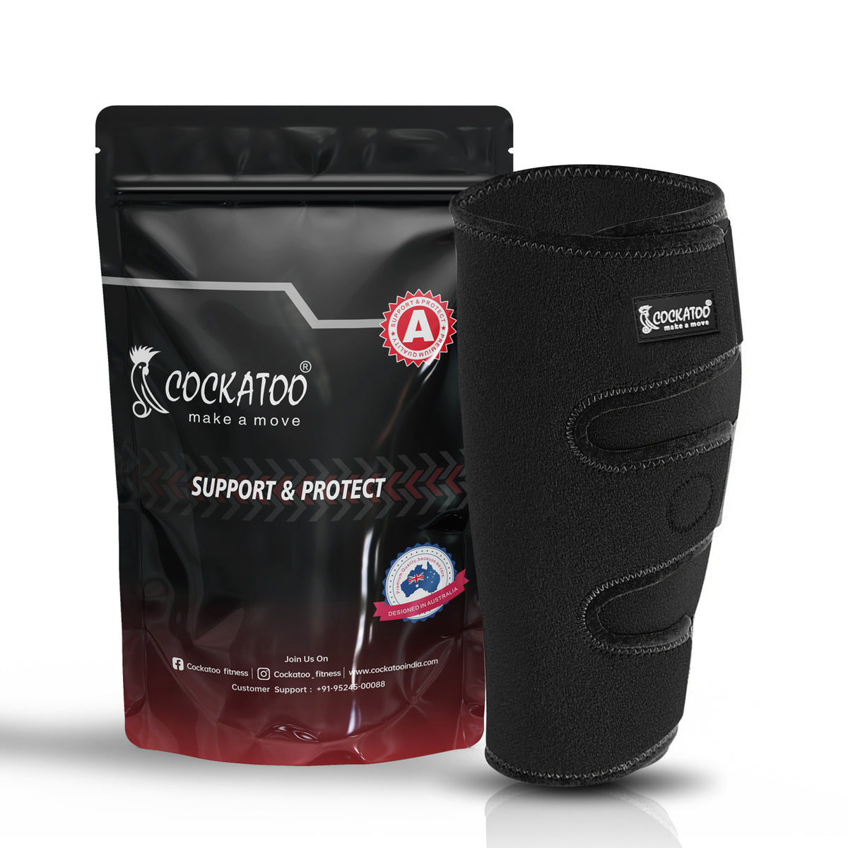 Cockatoo Calf Support Brace - Shin Splint Compression Sleeve - Lower