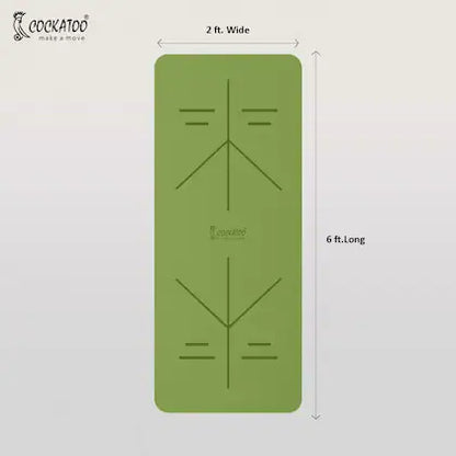 Cockatoo Premium 6 MM TPE Non Slip, Unrolls Flat Always, Sweat Absorbent Yoga Mat For Women and Men with Cover Bag