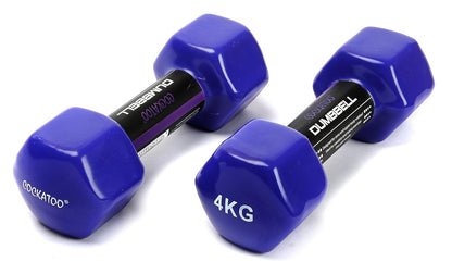 Cockatoo Unisex Metal Integrated PVC Vinyl Dumbbell | Pack of Two | Green PVC Dumbbells