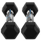 Cockatoo 1-35 Kg |Rubber Coated Professional Hex Dumbbells| Pack of Two