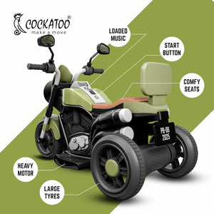 Cockatoo 5E Cruise Rechargeable Electric Kids Bike | for 1-5 Yrs | with Music & LED lights