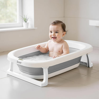 Cockatoo-Kids DripDrop, Foldable Baby Bath Tub| With Temperature Meter| Pillow & Soap Box