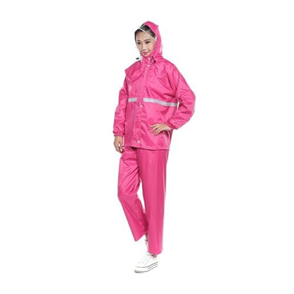 Cockatoo RNCT-01 Rain Coat with Pant | Oxford Material Rain Coat for Men & Women|Pink