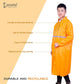 Cockatoo RNCT-02 Oxford Material Rain Coat| Overcoat Raincoat for Men & Women| Orange