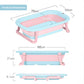 Cockatoo-Kids DripDrop, Foldable Baby Bath Tub| With Temperature Meter| Pillow & Soap Box