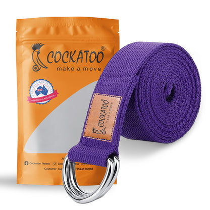 Cockatoo Yoga Belt for Women and Men - Yoga Strap for Stretching with Extra Safe Adjustable D-Ring Buckle - Durable and Comfy Texture - Perfect for Your Yoga Session