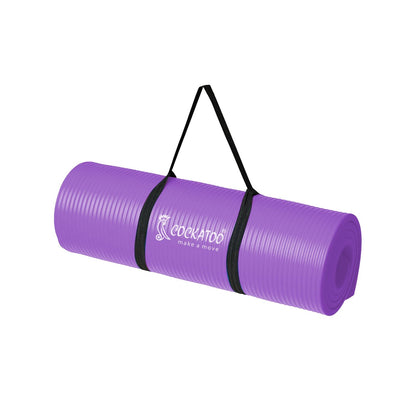 Cockatoo Yoga Mat 10mm For Men & Women| Anti Slip with Carrying Strap, Purple