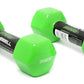 Cockatoo Unisex Metal Integrated PVC Vinyl Dumbbell | Pack of Two | Green PVC Dumbbells