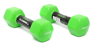Cockatoo Unisex Metal Integrated PVC Vinyl Dumbbell | Pack of Two | Green PVC Dumbbells