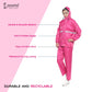 Cockatoo RNCT-01 Rain Coat with Pant | Oxford Material Rain Coat for Men & Women|Pink