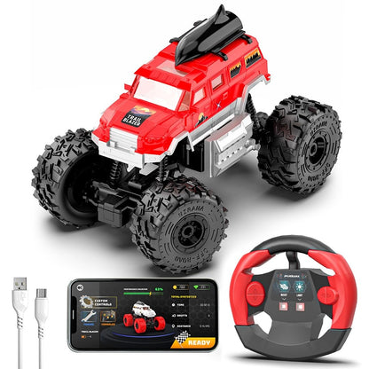 Cockatoo-Kids Trailblazer | 2WD Rechargeable Remote Control Car with Remote| Monster Truck Toy | 1200mAh Battery, Nitro Boost, Shock Absorber, BT Speaker, Fast USB Charge
