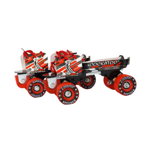 Cockatoo Speeder Adjustable 4 Wheel Roller Skates| 53MM Rubber Wheel | Red