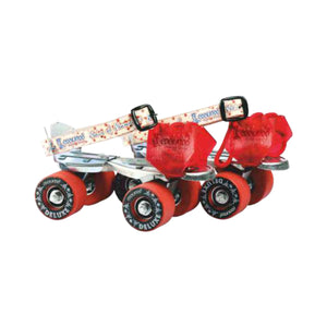 Cockatoo Baby Adjustable 4 Wheel Roller Skates| 45MM Rubber Wheel | Red