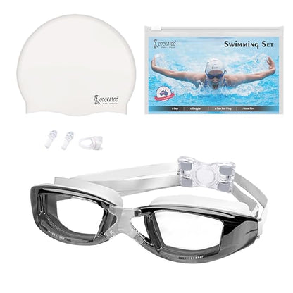 Cockatoo Basic Swimming Set| Swimming Set with Goggles, Earplugs, Nose pin for Men & Women