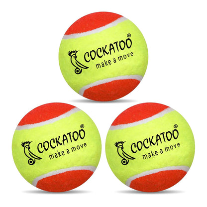 Cokatoo Tennis Ball Cricket Tennis Ball Light Tennis Ball for Cricket Tournament, Street Match Cricket Ball Tennis for Lawn Cricket Soft Tennis Balls (Pack of 3)