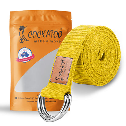 Cockatoo Yoga Belt for Women and Men - Yoga Strap for Stretching with Extra Safe Adjustable D-Ring Buckle - Durable and Comfy Texture - Perfect for Your Yoga Session