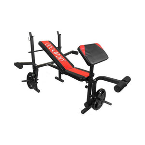 Cockatoo Professional Gym Training (10 Kg to 100 Kg) Home Gym Set With Regular Metal Integrated Rubber Plates & 5 in 1 Olympic & Regular Weight Bench