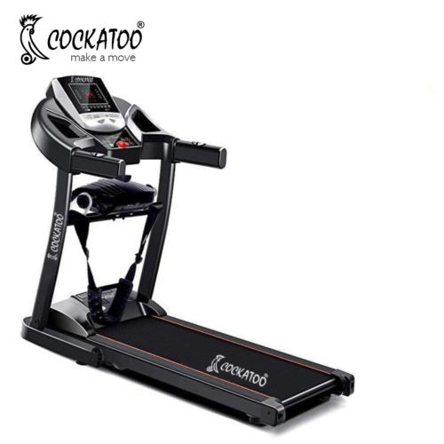 Cockatoo CTM-04 1 HP ( 2 HP Peak) DC-Motorised Treadmill ( Max Speed: 0.8-14 km/h, Max Weight: 90 Kg ) DIY Installation. Free Massager.